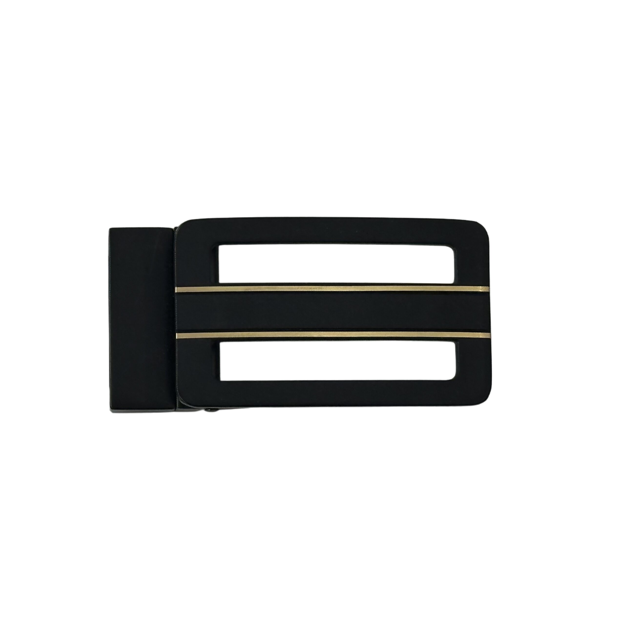 Schnalle matt schwarz gold Druckguss 34mm